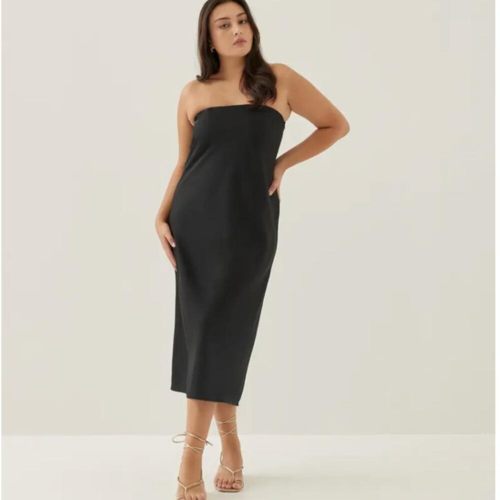 Love Bonito Noree Padded Satin Column Midi Maxi Dress